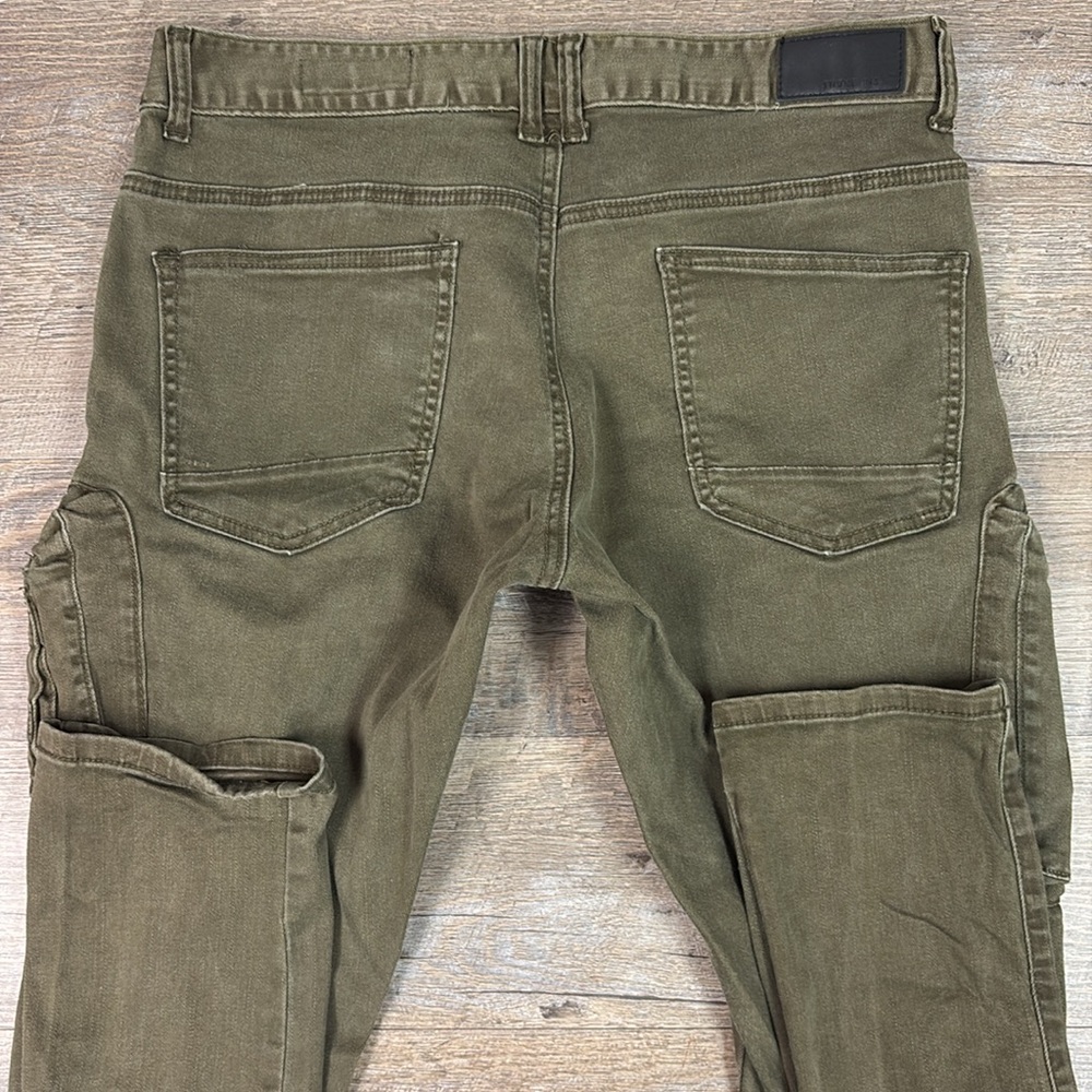 SOLD IN STORE Smoke Rise Cargo Taper Stretch Jeans -Olive Green 36x32 - Picture 3 of 8